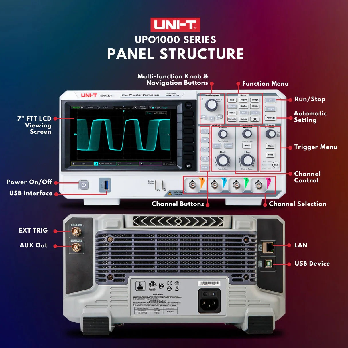 UNI-T UPO1104 Digitales Oszilloskop