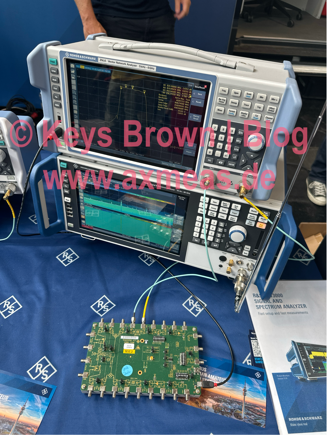 High-Frequency Test Setup: R&S ZNL6 VNA + FSV3000 Spectrum Analyzer in Action