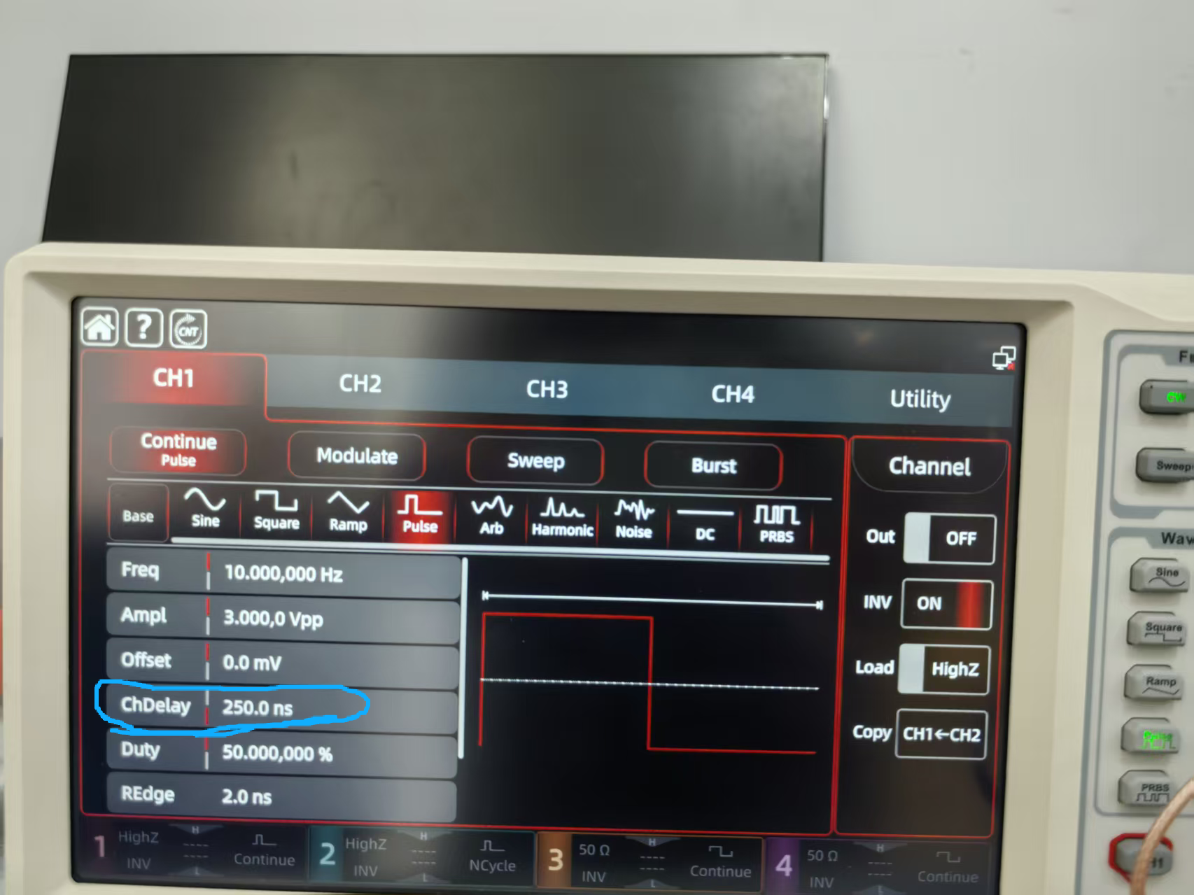 Using a Function Generator as a Delay Generator: Solving the Fixed 250 ns Trigger Offset Problem