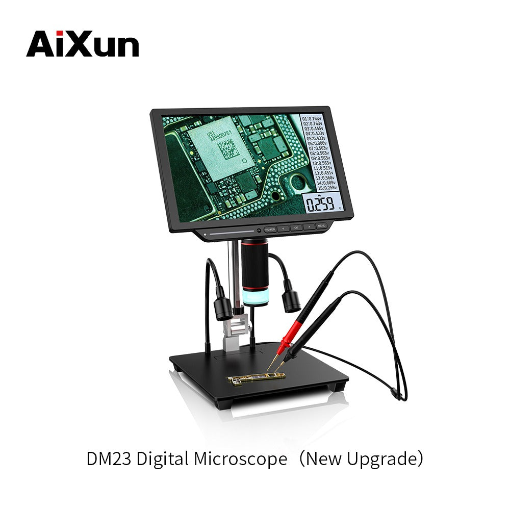 DM23 Digitalmikroskop mit integriertem 10" Aixun-Multimeter