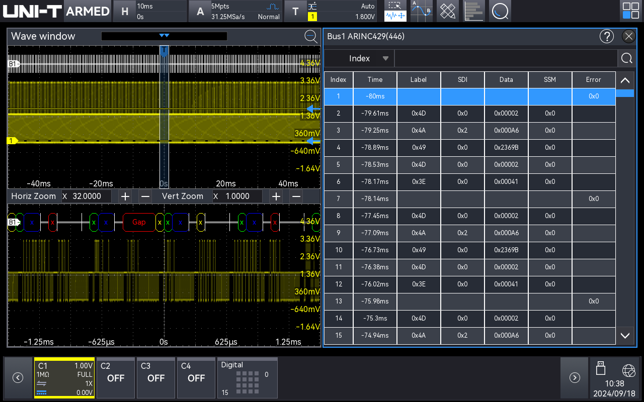 UNI-T MSO3000X-ARINC429