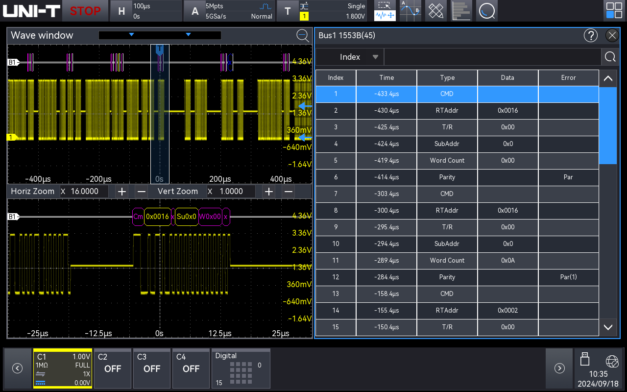UNI-T MSO3000X-MIL1553