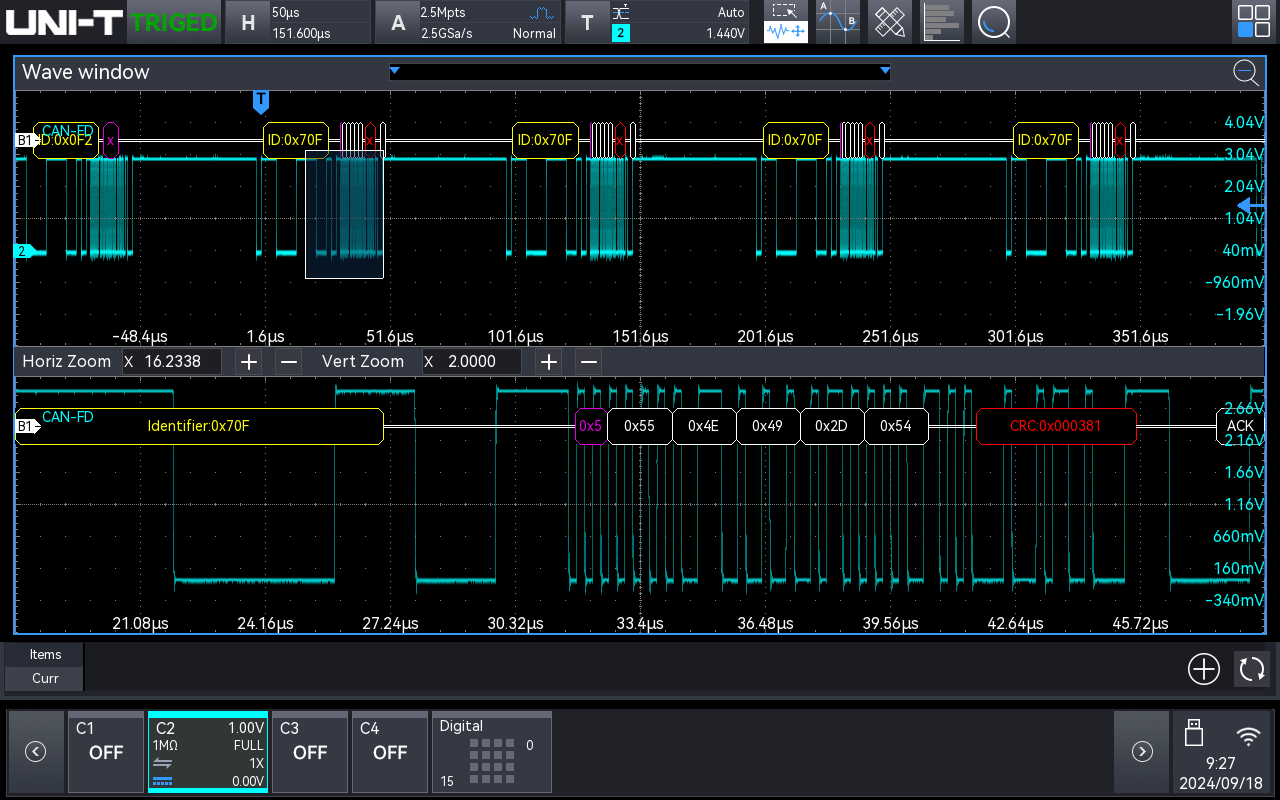 UNI-T MSO5000HD-CANFD